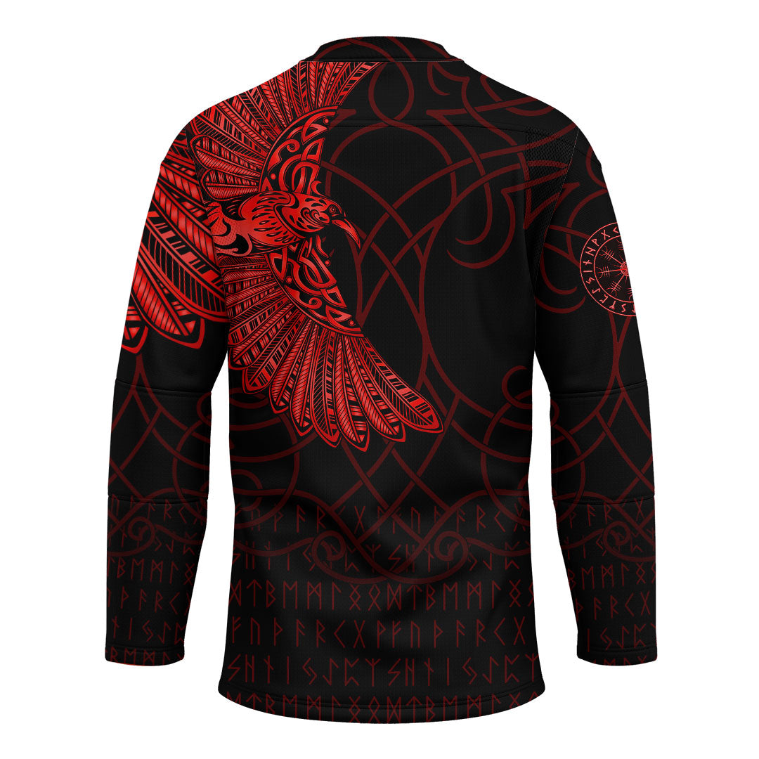 viking-clothing-viking-odins-raven-tattoo-red-version-hockey-jersey