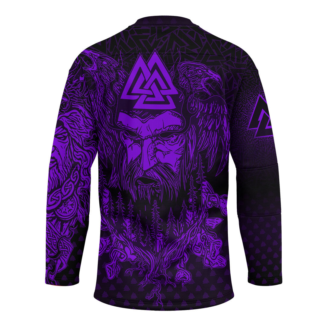 viking-clothing-viking-odin-raven-tattoo-style-purple-version-hockey-jersey