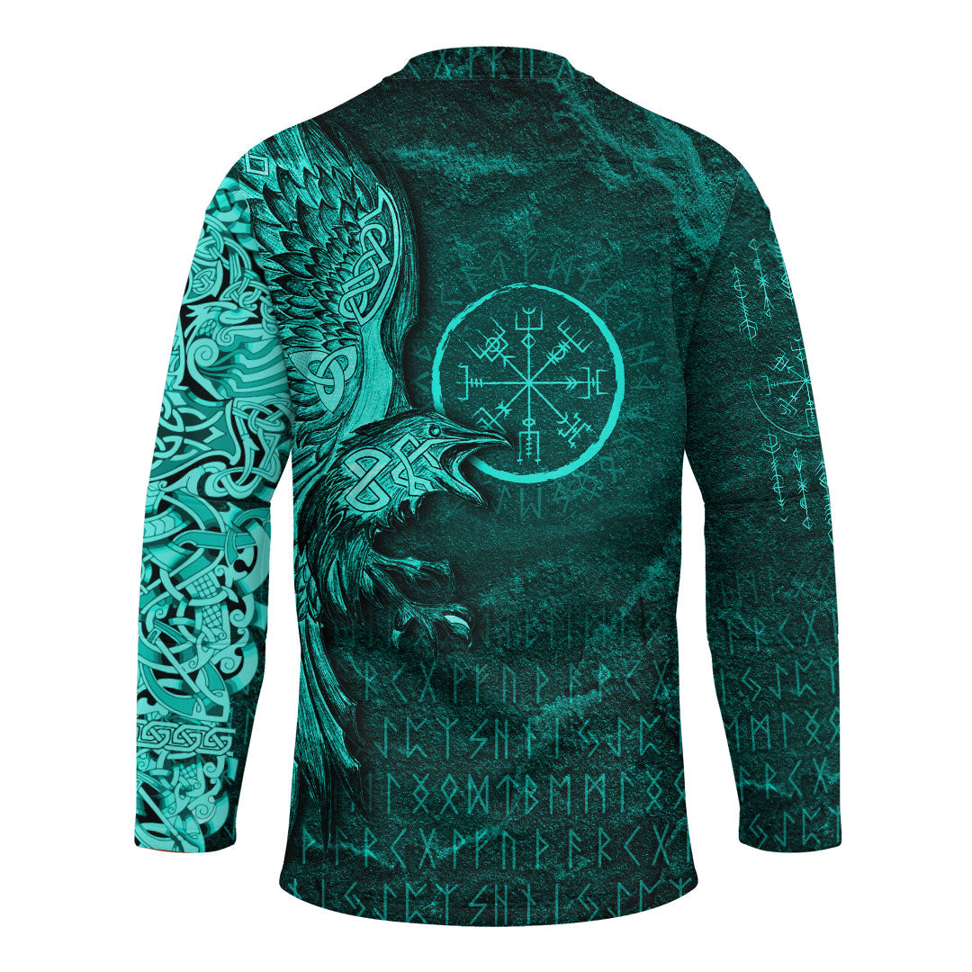 viking-clothing-vegvisir-with-raven-viking-compass-hockey-jersey-cyan-version