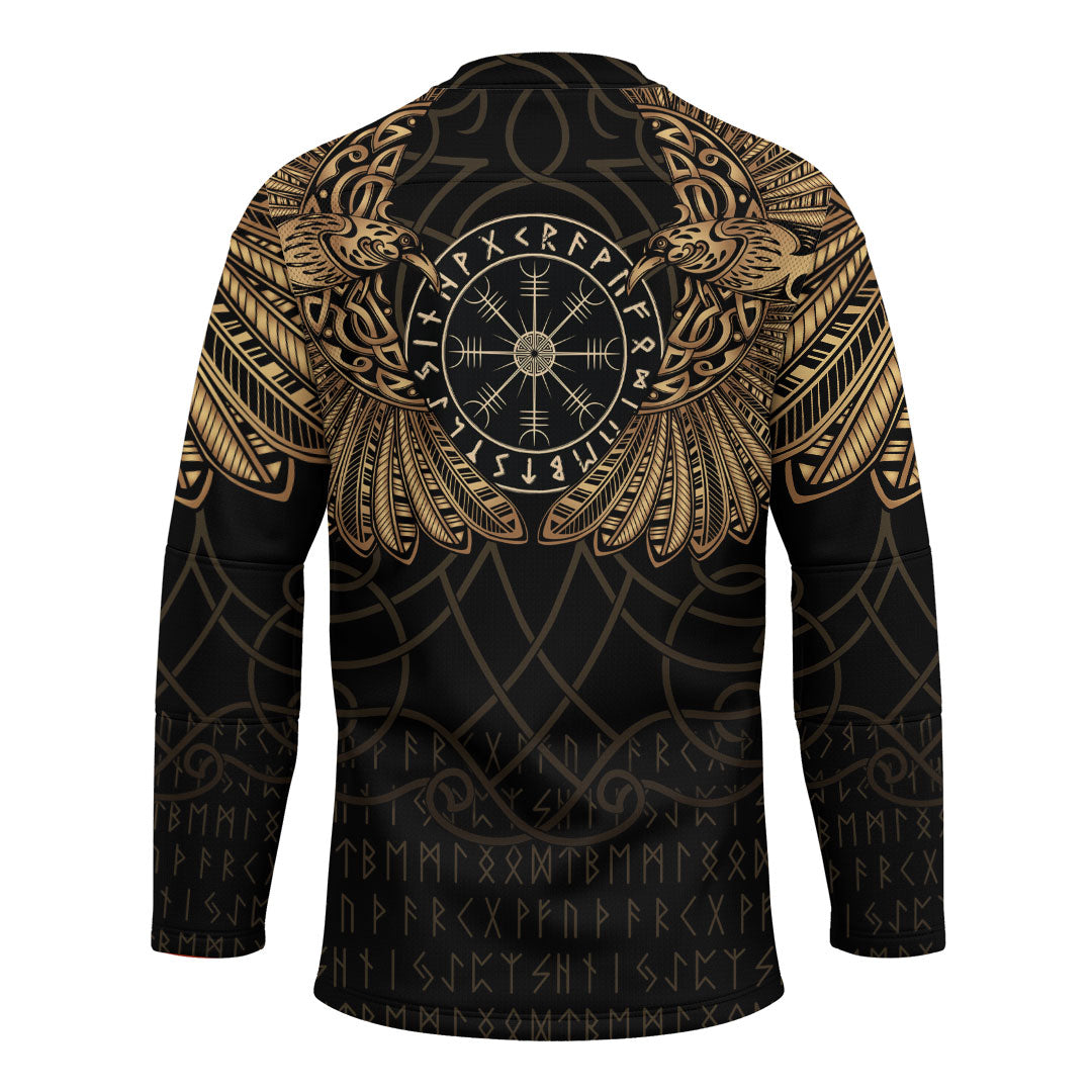 viking-clothing-viking-odins-celtic-two-ravens-gold-version-hockey-jersey