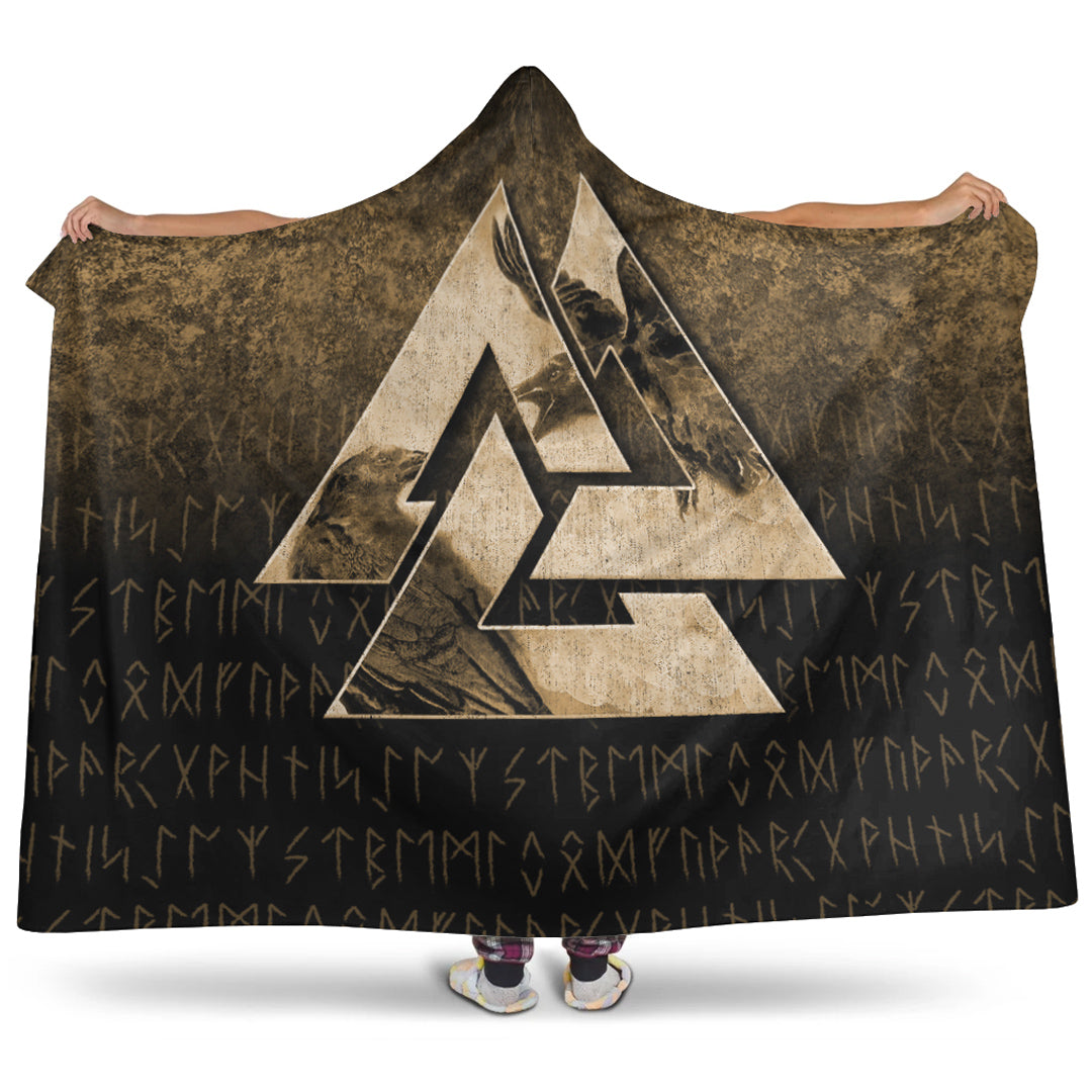 viking-hooded-blanket-huginn-muninn-ravens-from-odin-viking-gold-version-hooded-blanket