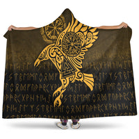 viking-hooded-blanket-raven-vegvisir-tattoo-gold-version-hooded-blanket