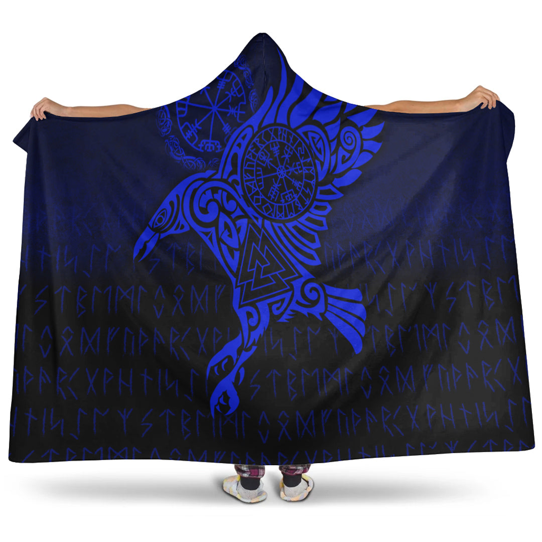 viking-hooded-blanket-raven-vegvisir-tattoo-blue-version-hooded-blanket