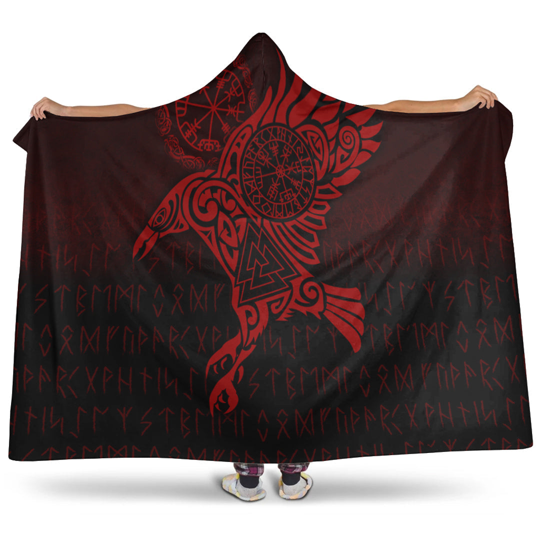 viking-hooded-blanket-raven-vegvisir-tattoo-red-version-hooded-blanket