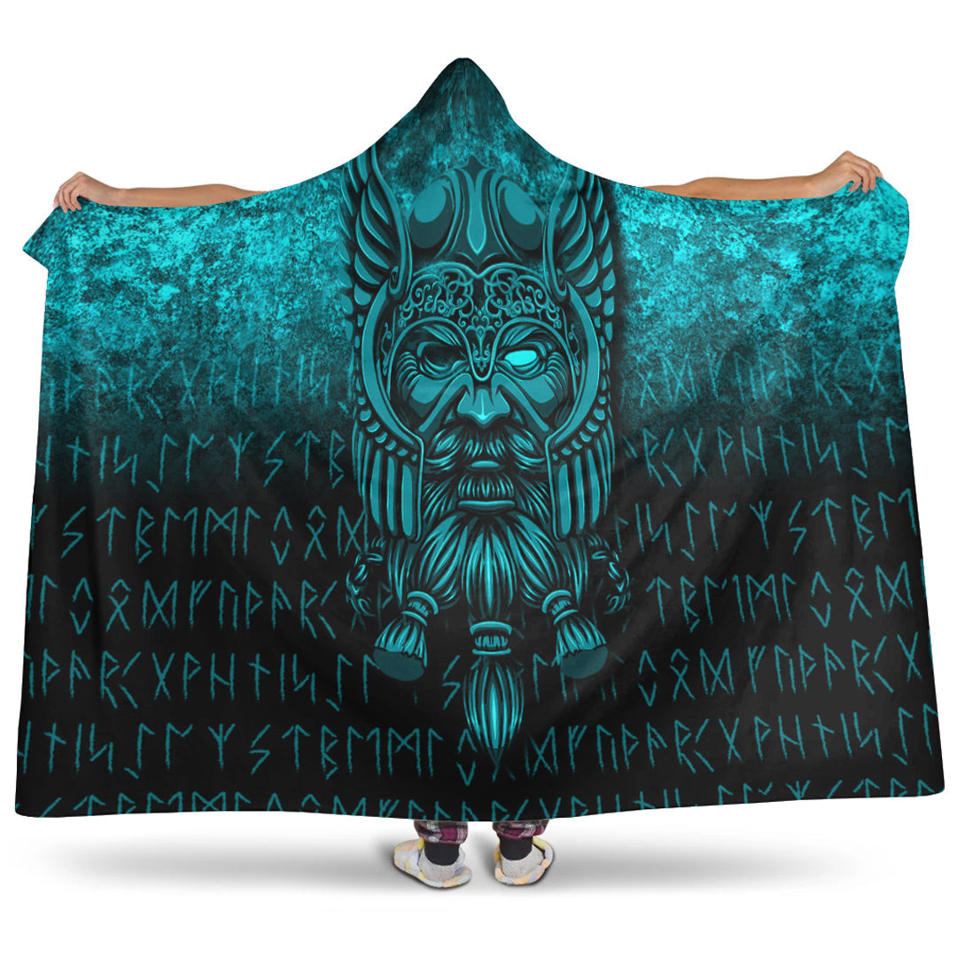 viking-hooded-blanket-viking-odin-allfather-in-asgard-cyan-version-hooded-blanket