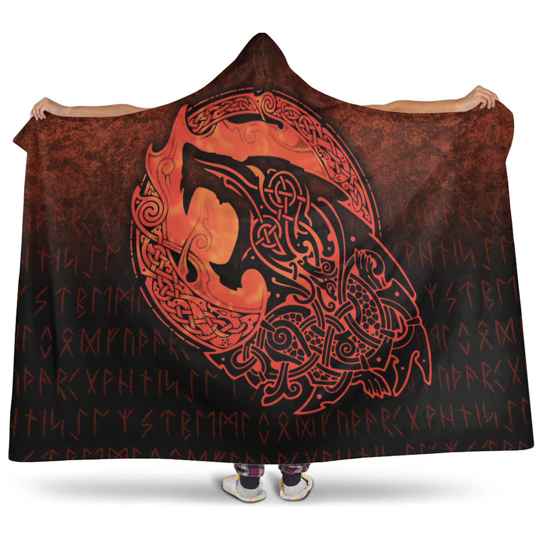 viking-hooded-blanket-fenrir-viking-3d-tattoo-orange-version-hooded-blanket