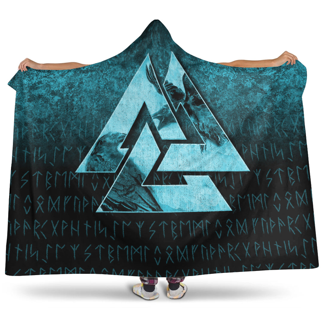 viking-hooded-blanket-huginn-muninn-ravens-from-odin-viking-cyan-version-hooded-blanket