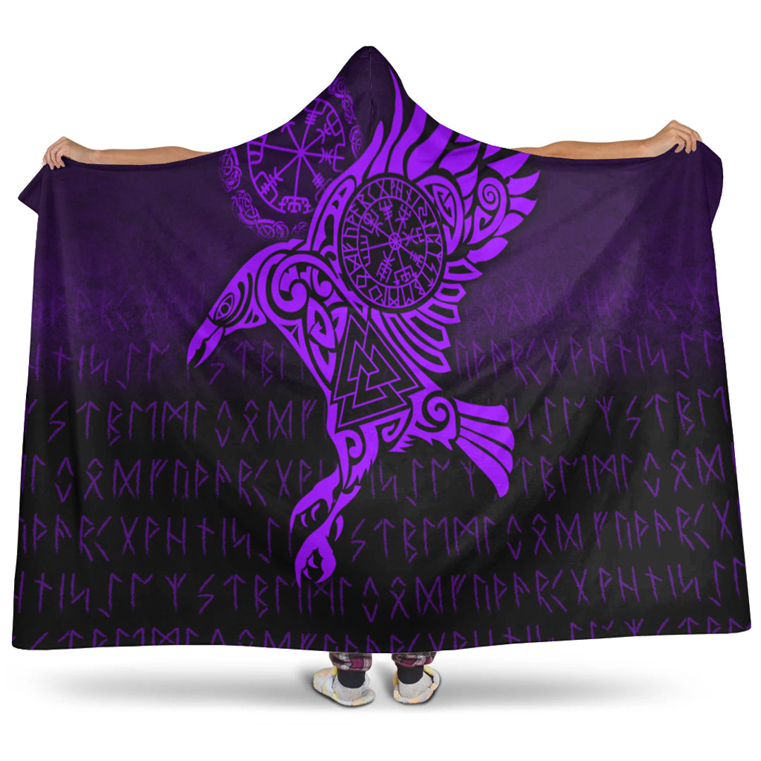 viking-hooded-blanket-raven-vegvisir-tattoo-purple-version-hooded-blanket