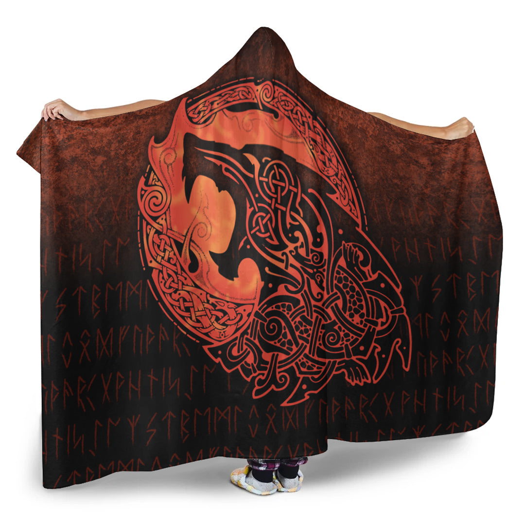 viking-hooded-blanket-fenrir-viking-3d-tattoo-orange-version-hooded-blanket