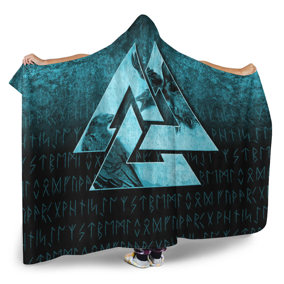 viking-hooded-blanket-huginn-muninn-ravens-from-odin-viking-cyan-version-hooded-blanket