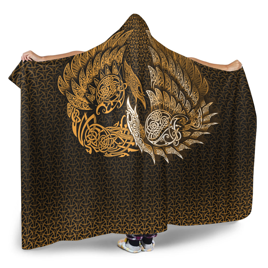 viking-hooded-blanket-ragnarok-huginn-muninn-gold-version-hooded-blanket