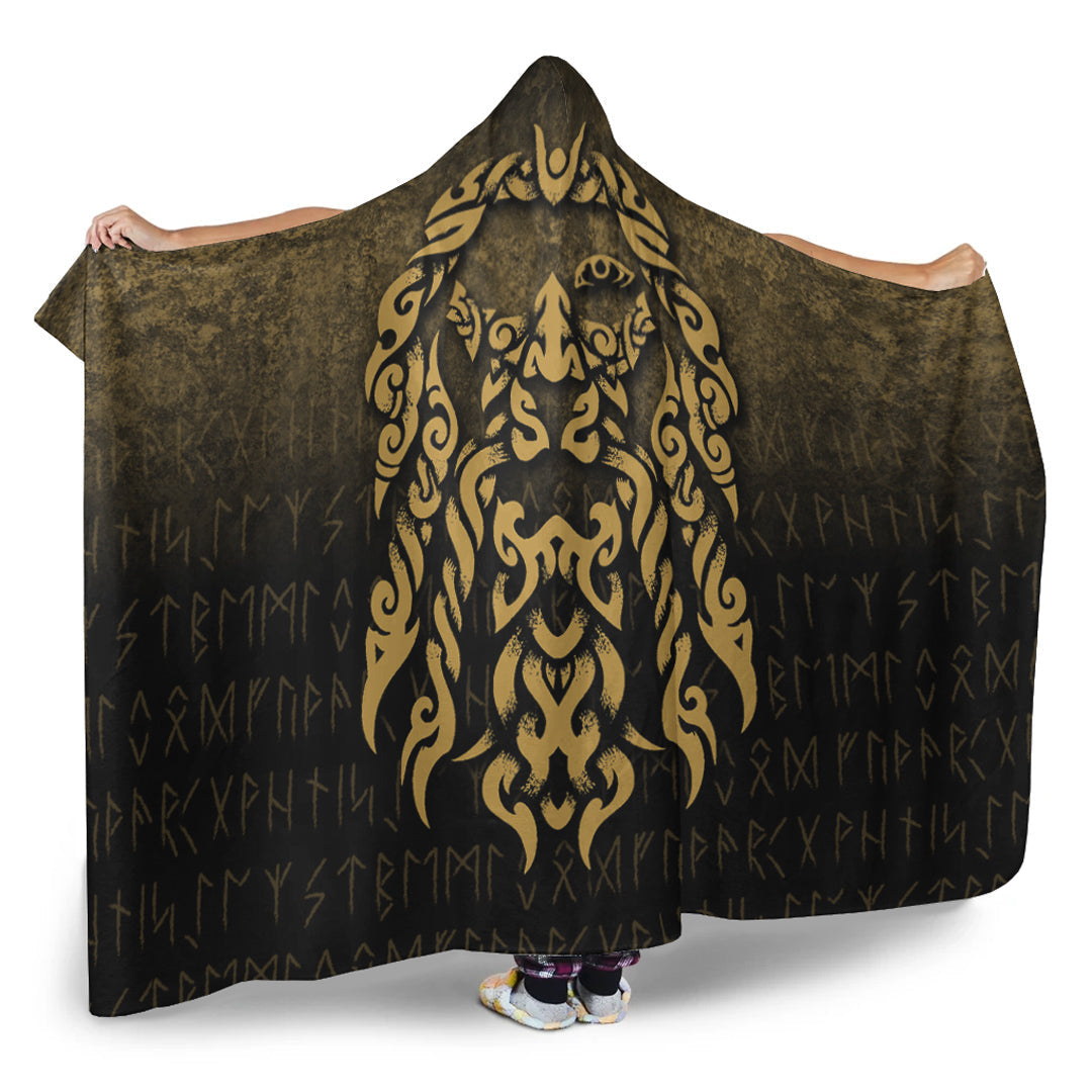 viking-hooded-blanket-viking-god-odin-allfather-in-asgard-raven-god-gold-version-hooded-blanket