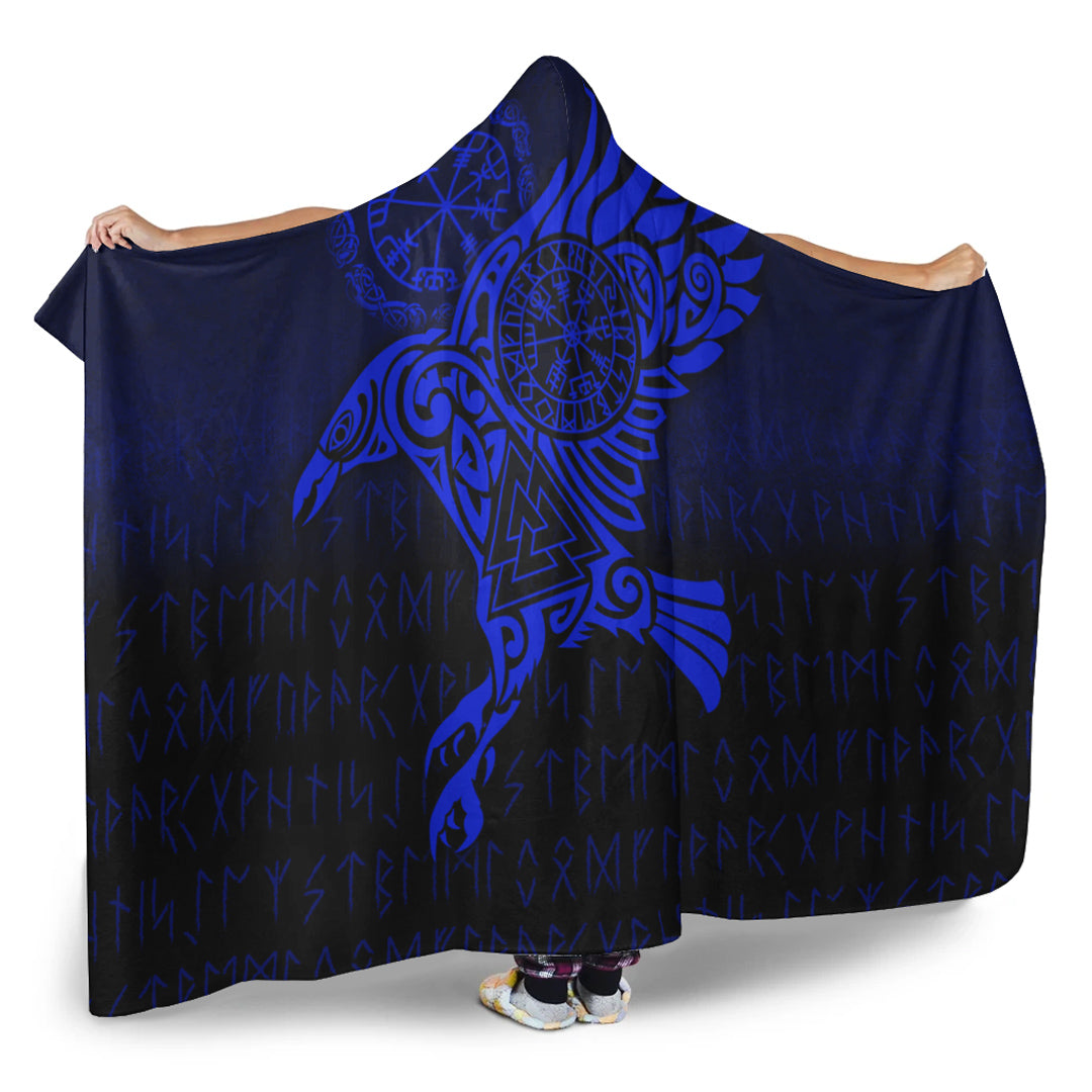 viking-hooded-blanket-raven-vegvisir-tattoo-blue-version-hooded-blanket