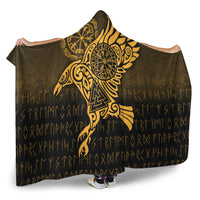 viking-hooded-blanket-raven-vegvisir-tattoo-gold-version-hooded-blanket