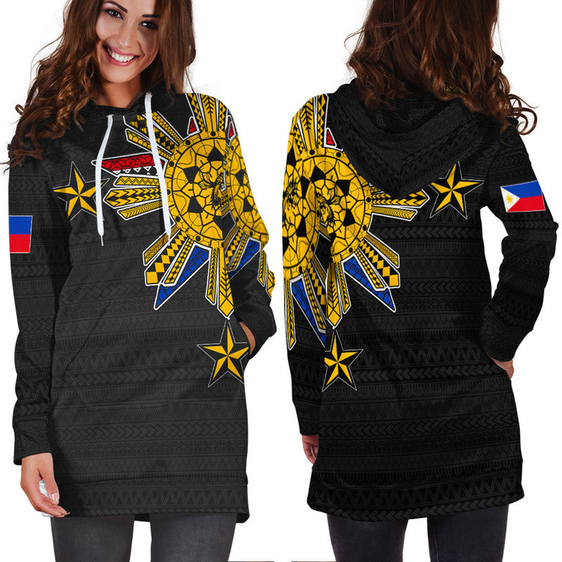 Filipino Hoodie Dress Tribal Black Style LT6 - Wonder Print Shop