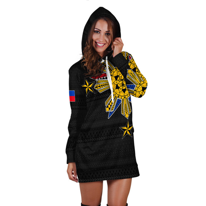 Filipino Hoodie Dress Tribal Black Style LT6 - Wonder Print Shop