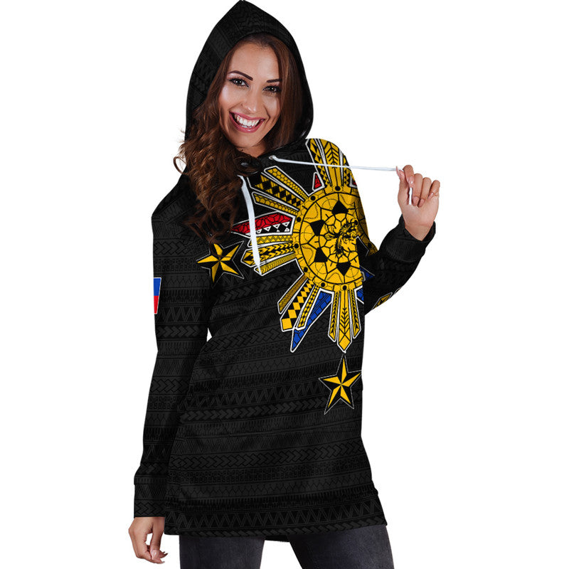 Filipino Hoodie Dress Tribal Black Style LT6 - Wonder Print Shop
