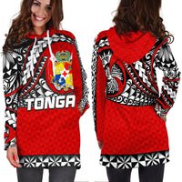 Tonga Hoodie Dress Polynesian Tattoo LT6 - Wonder Print Shop