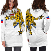 Filipino Hoodie Dress Tribal White Style LT6 - Wonder Print Shop