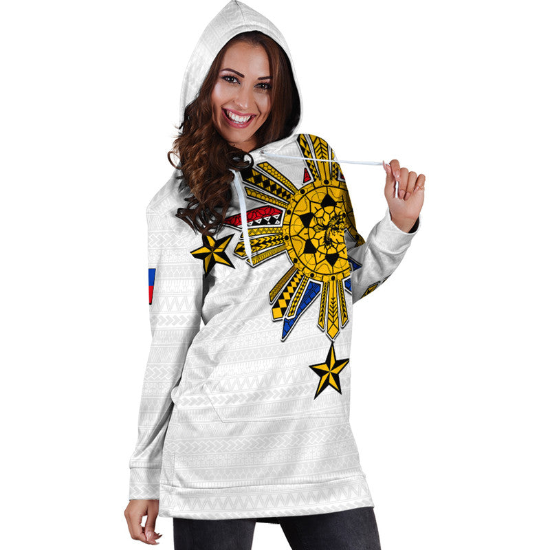Filipino Hoodie Dress Tribal White Style LT6 - Wonder Print Shop