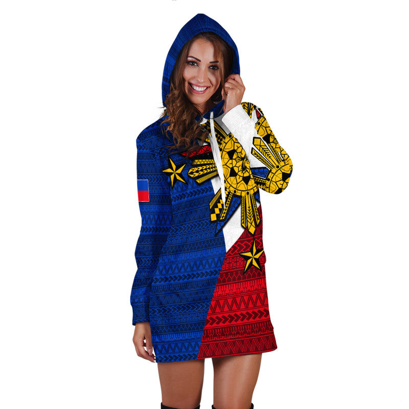 Filipino Hoodie Dress Tribal Flag Style LT6 - Wonder Print Shop