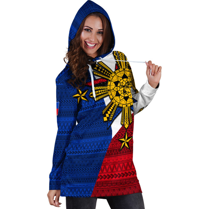 Filipino Hoodie Dress Tribal Flag Style LT6 - Wonder Print Shop