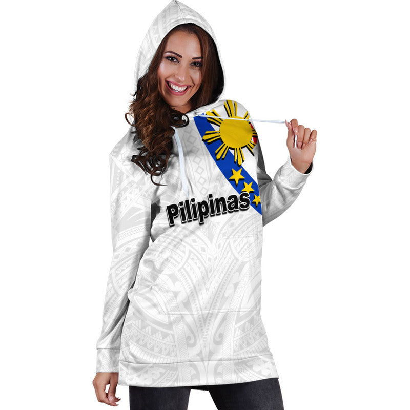 Pilipinas Hoodie Dress Simple Style- White LT6 - Wonder Print Shop