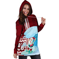 Hawaii Christmas Surfing Santa Claus Mele Kalikimaka Hoodie Dress - Wonder Print Shop