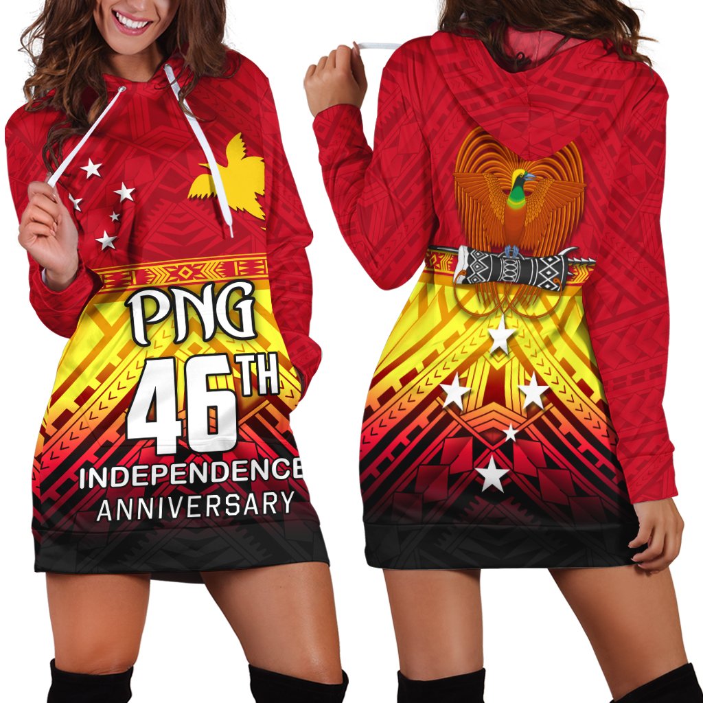 Papua New Guinea 46th Independence Anniversary Hoodie Dress LT4 - Wonder Print Shop