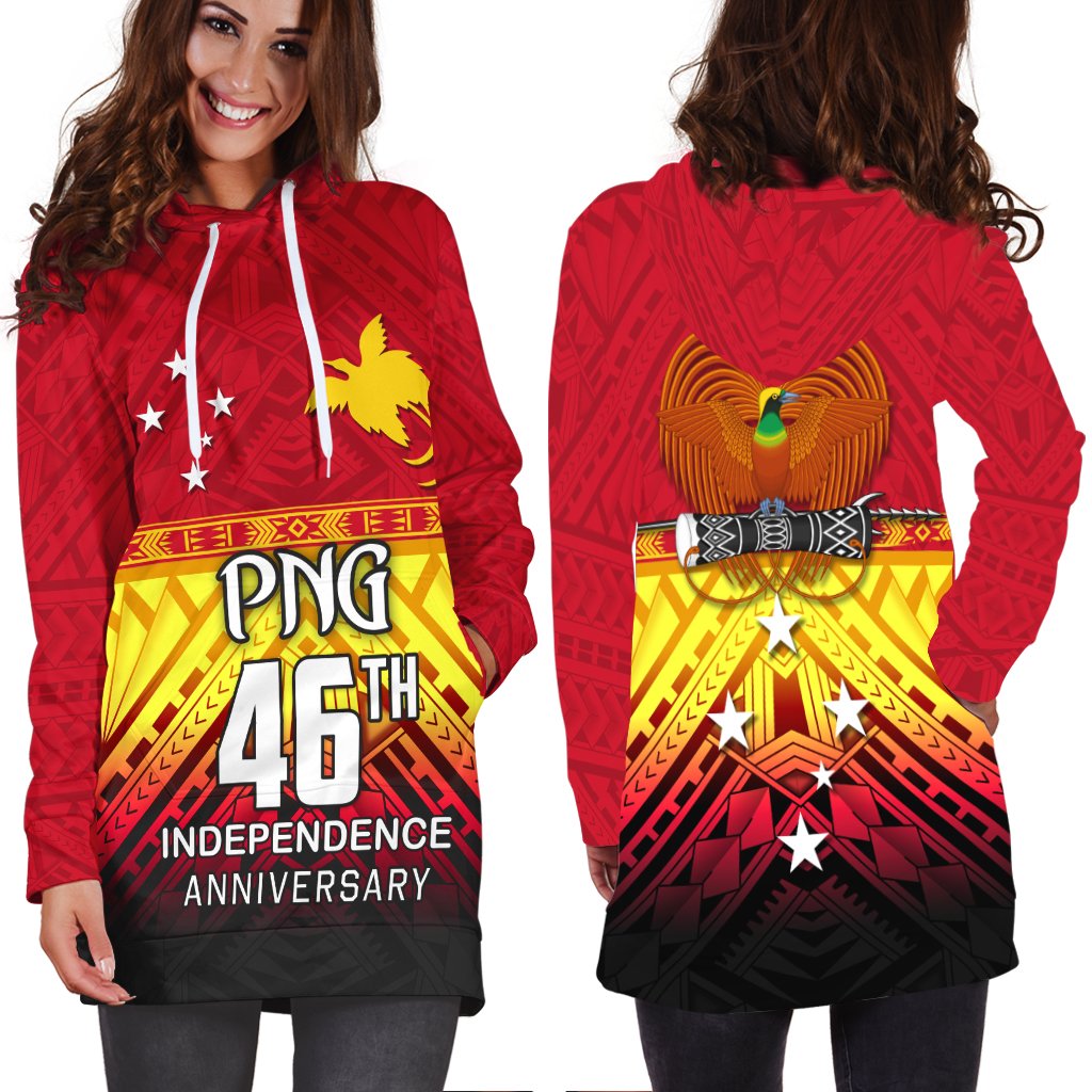 Papua New Guinea 46th Independence Anniversary Hoodie Dress LT4 - Wonder Print Shop