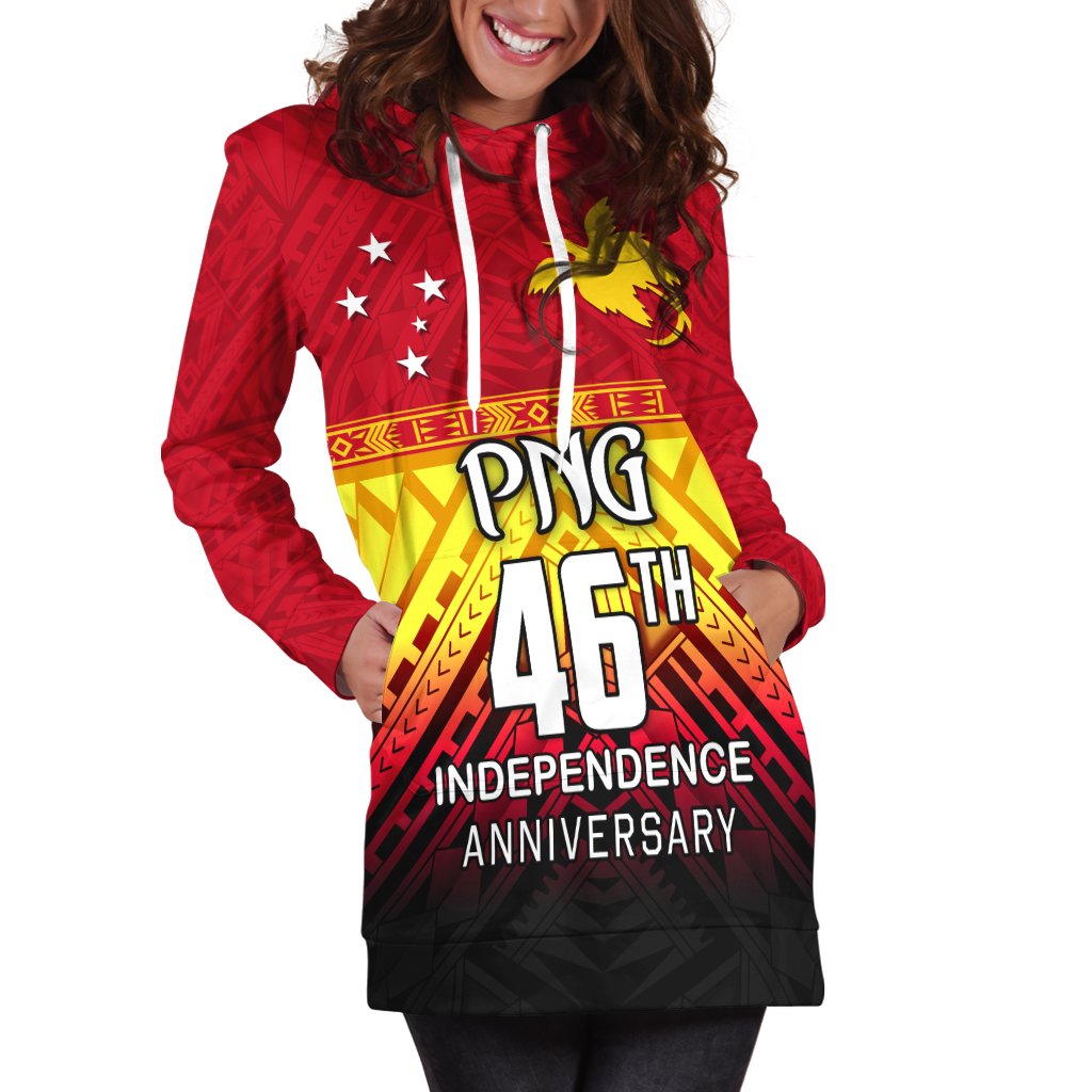 Papua New Guinea 46th Independence Anniversary Hoodie Dress LT4 - Wonder Print Shop