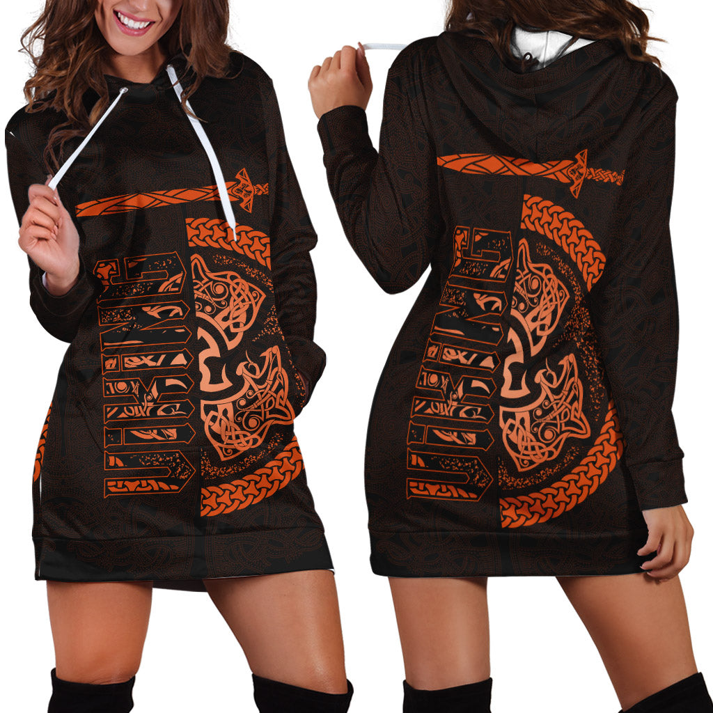 Viking Hoodie Dress Fierce Wolf Totemic Animal RLT12 - Wonder Print Shop