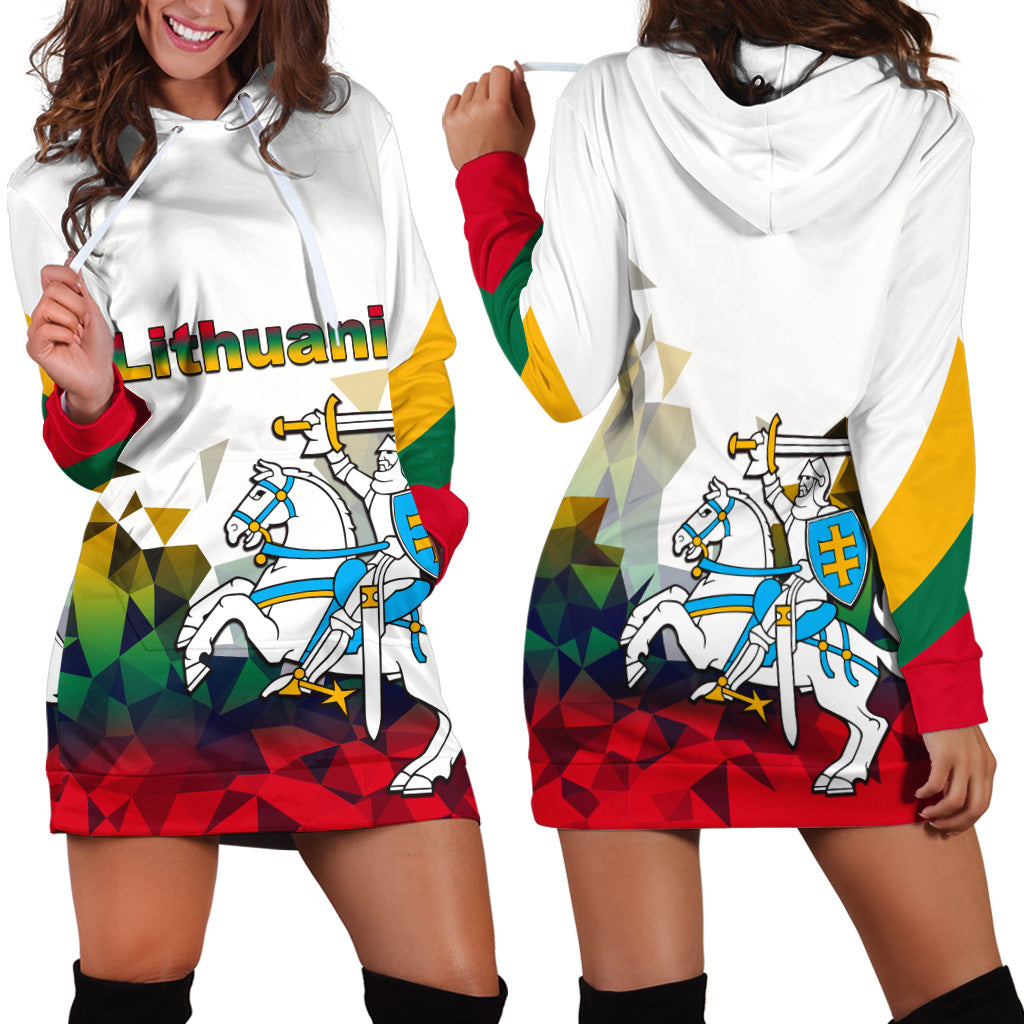 Lithuania Hoodie Dress Polygonal Template Style LT6 - Wonder Print Shop
