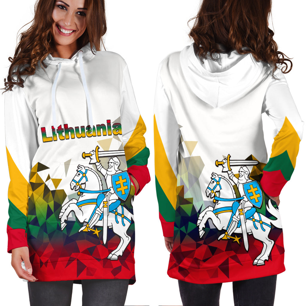 Lithuania Hoodie Dress Polygonal Template Style LT6 - Wonder Print Shop