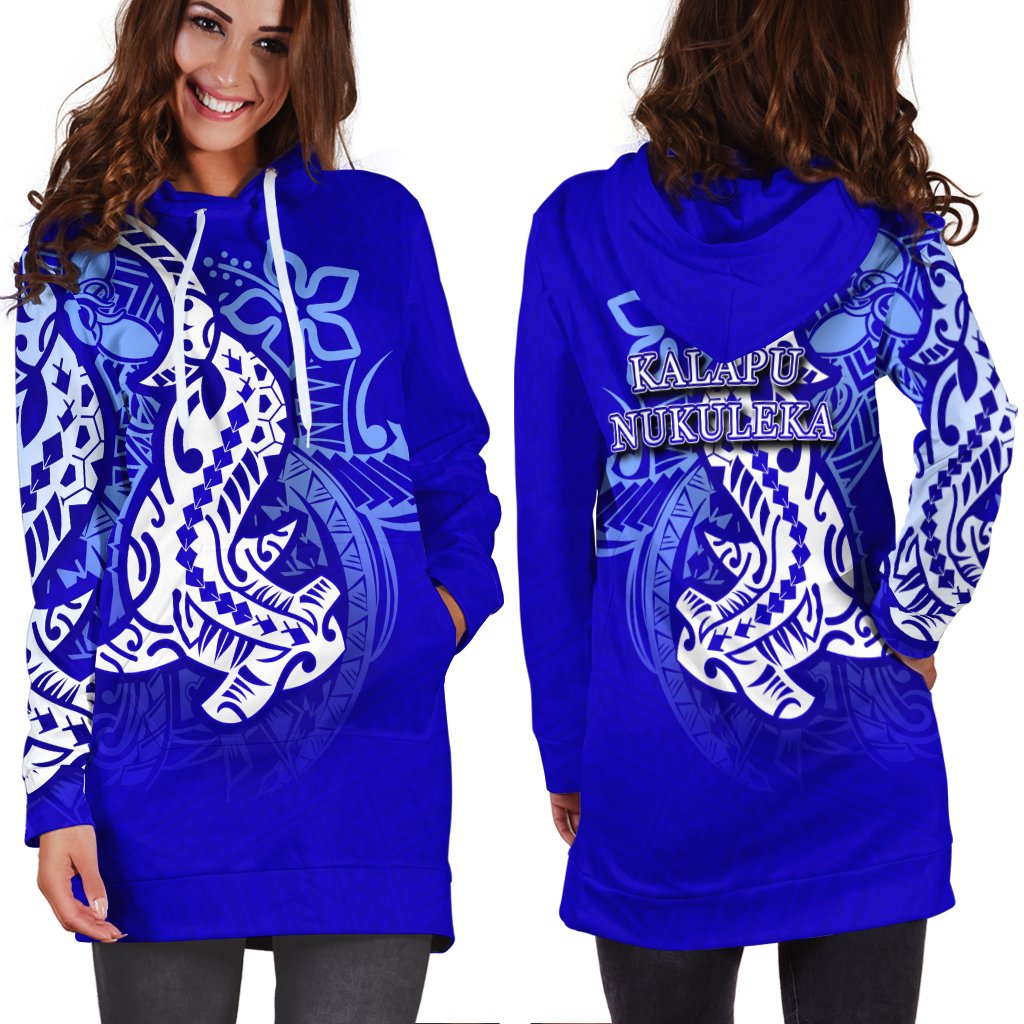 KALAPU NUKULEKA Hoodie Dress Polynesian Hammerhead Shark LT6 - Wonder Print Shop