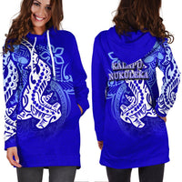 KALAPU NUKULEKA Hoodie Dress Polynesian Hammerhead Shark LT6 - Wonder Print Shop