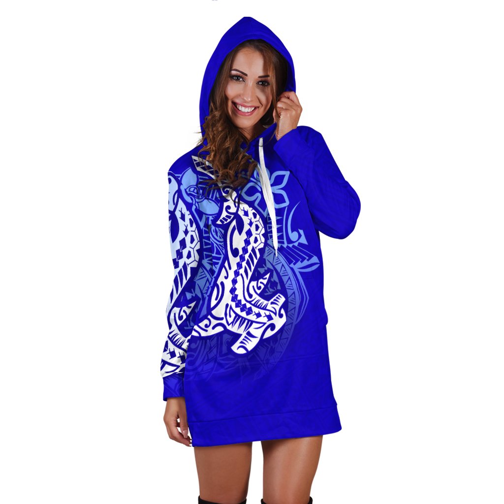 KALAPU NUKULEKA Hoodie Dress Polynesian Hammerhead Shark LT6 - Wonder Print Shop