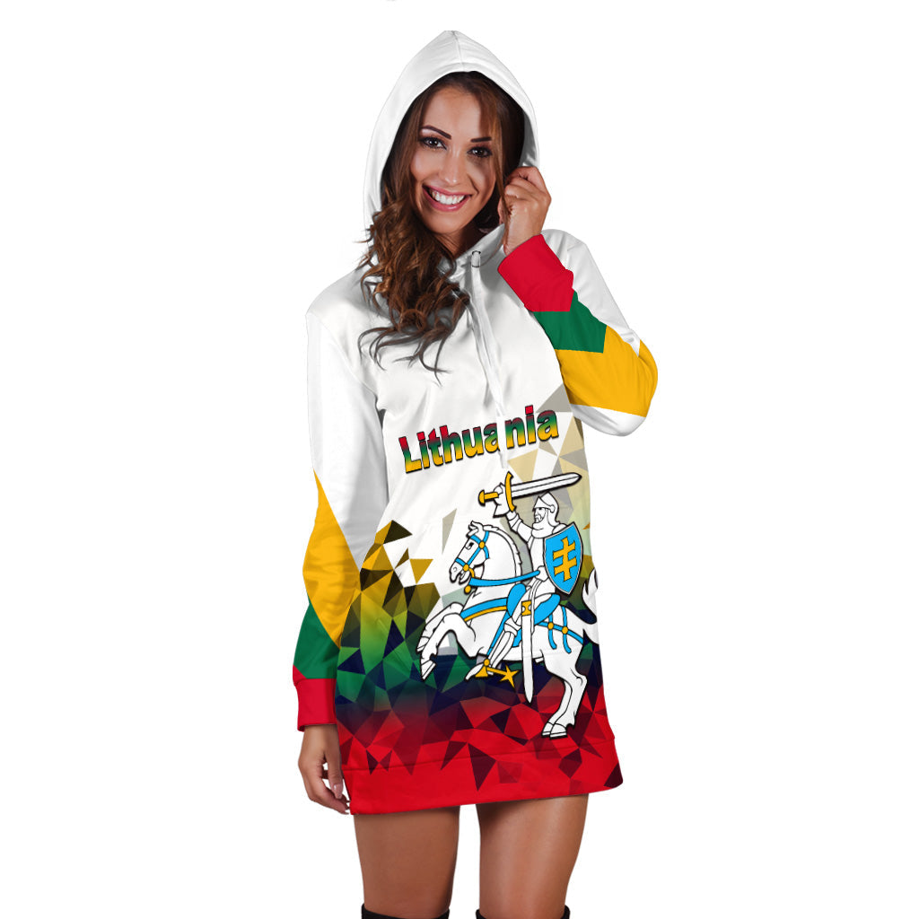 Lithuania Hoodie Dress Polygonal Template Style LT6 - Wonder Print Shop