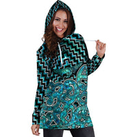 New Zealand Hoodie Dress Maori Graphic Tee patterns Paua Shell LT6 - Wonder Print Shop