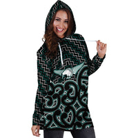 New Zealand Hoodie Dress Maori Graphic Tee patterns Green LT6 - Wonder Print Shop