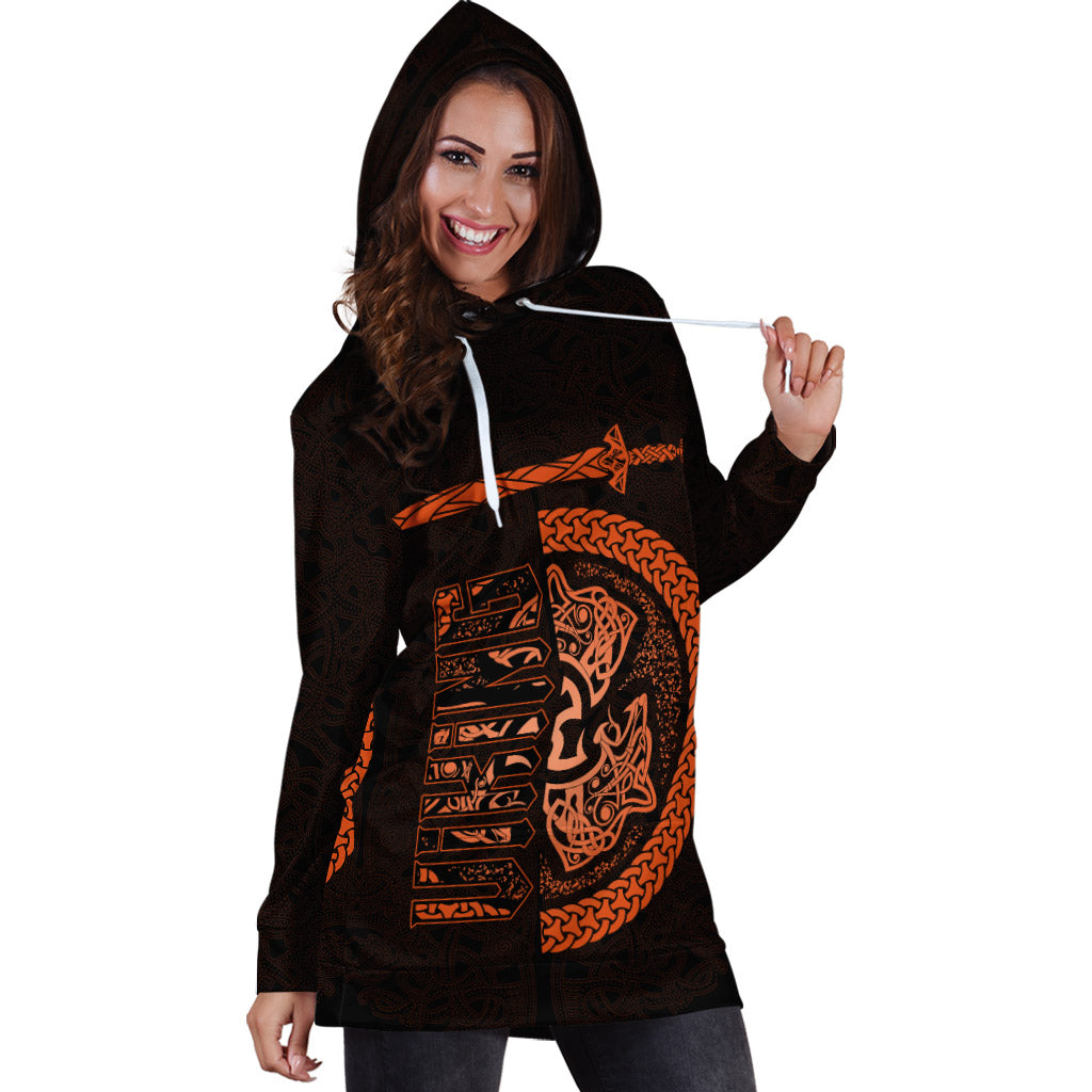 Viking Hoodie Dress Fierce Wolf Totemic Animal RLT12 - Wonder Print Shop