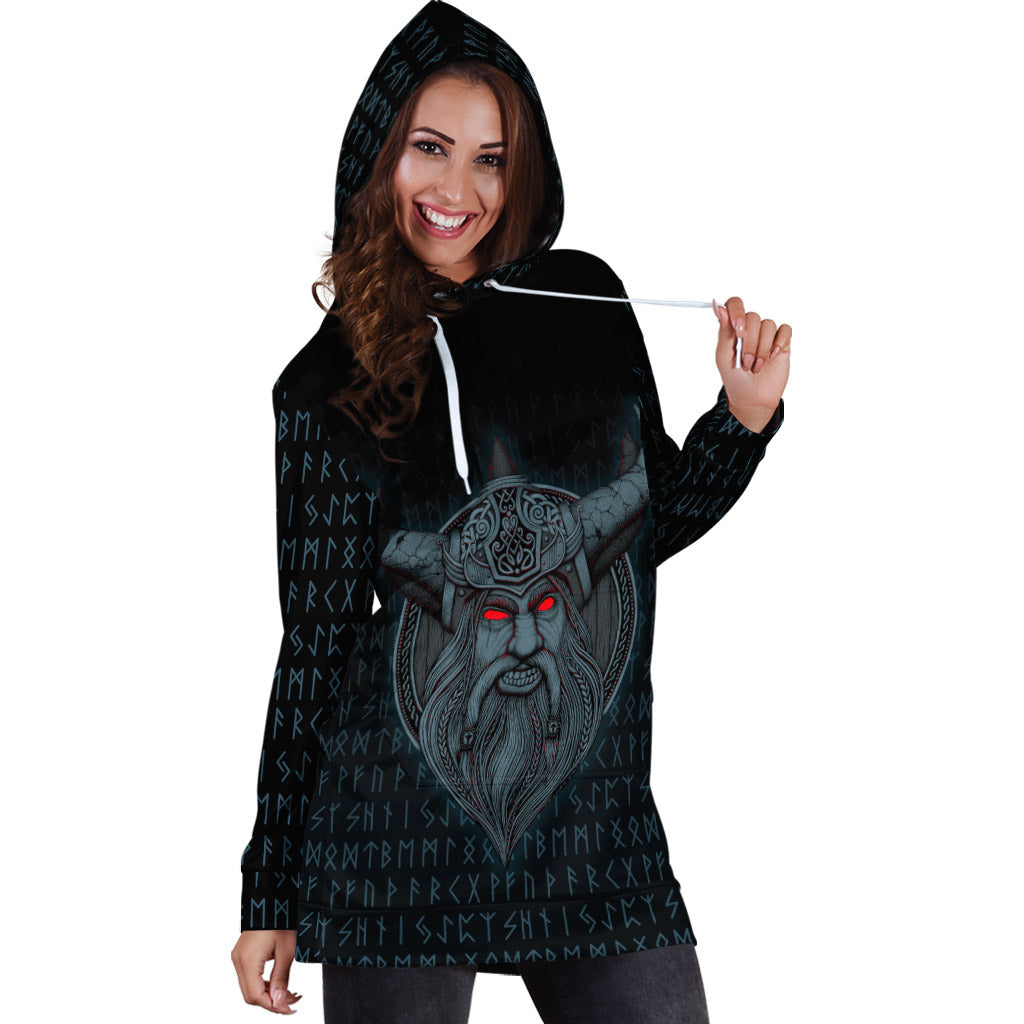 Viking Hoodie Dress Odin Angry RLT12 - Wonder Print Shop