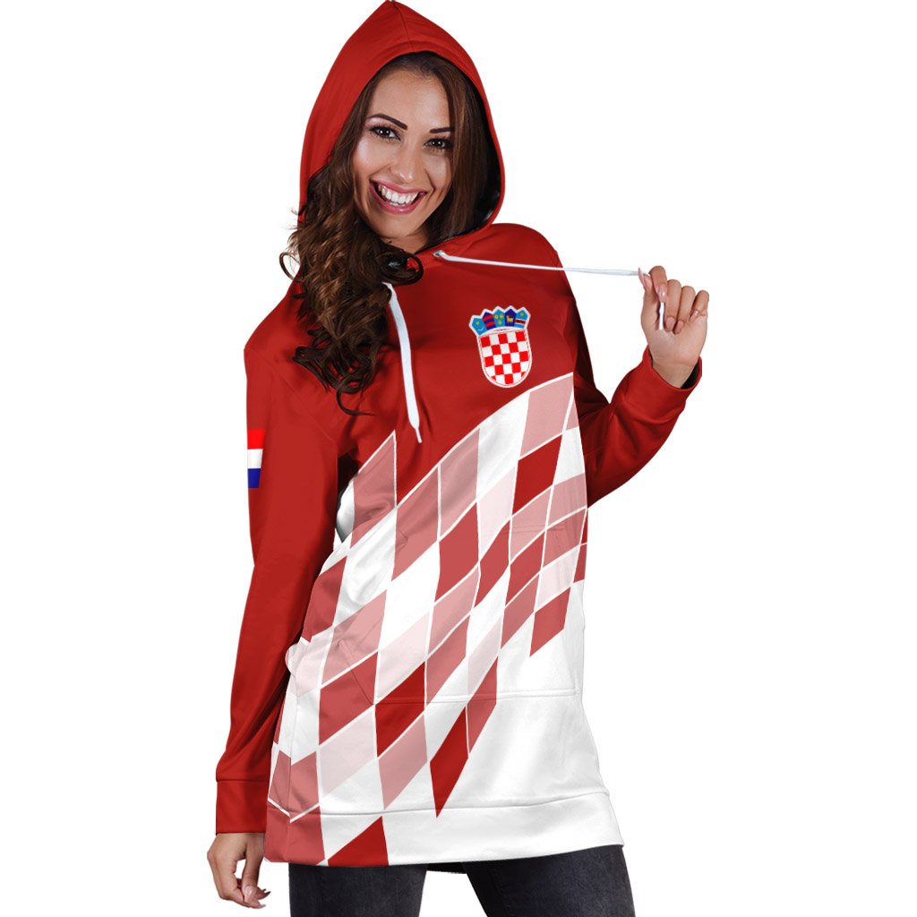 Croatia Hoodie Dress Flag Red Color - Wonder Print Shop