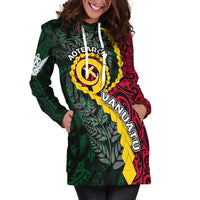 Vanuatu Hoodie Dress Mix Maori Silver Fern LT6 - Wonder Print Shop
