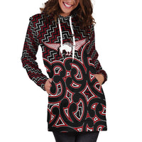 New Zealand Hoodie Dress Maori Graphic Tee patterns Red LT6 - Wonder Print Shop