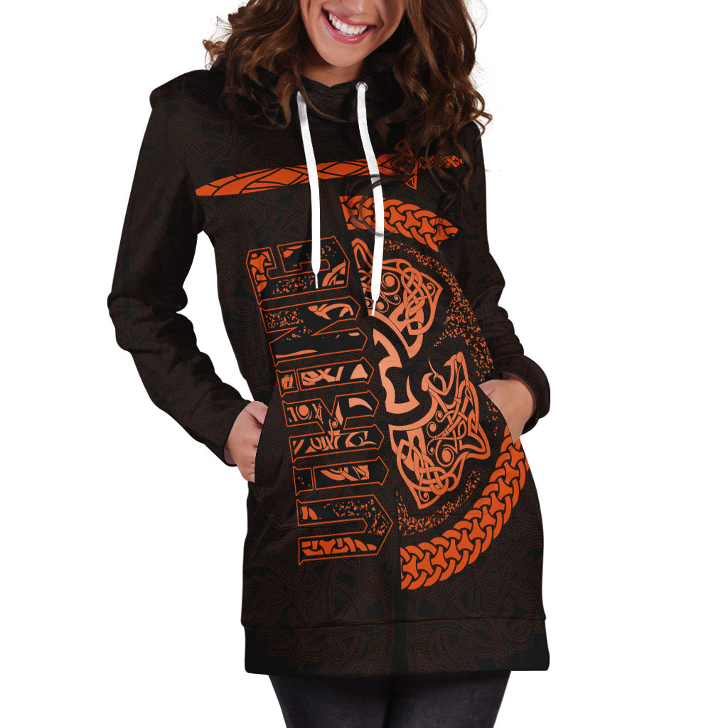 Viking Hoodie Dress Fierce Wolf Totemic Animal RLT12 - Wonder Print Shop