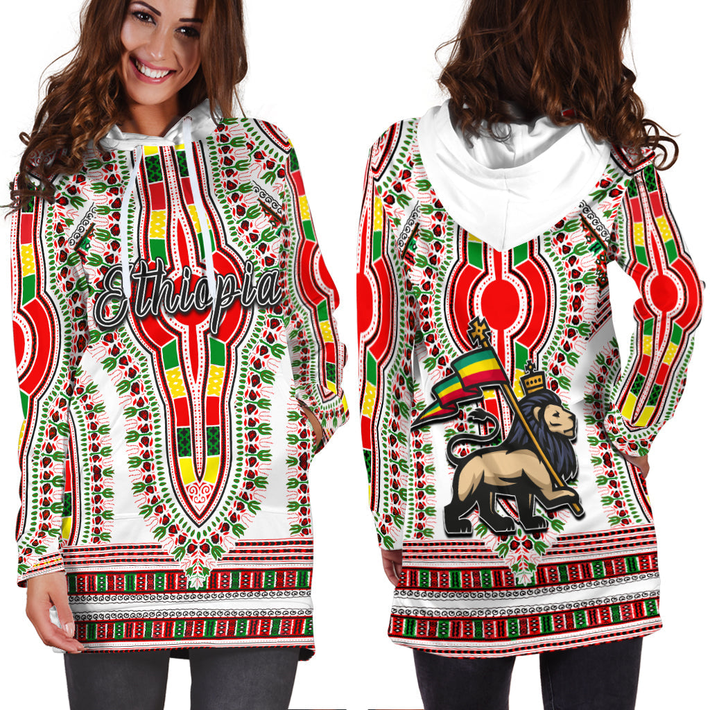 Ethiopia Hoodie Dress Dashiki White Style LT6 - Wonder Print Shop