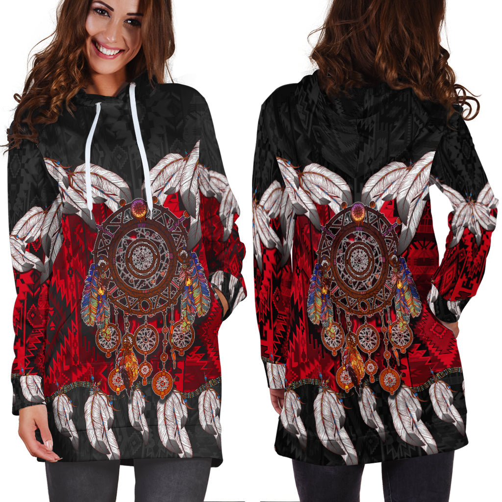 Native American Hoodie Dress Native Dreamcatcher LT6 - Wonder Print Shop