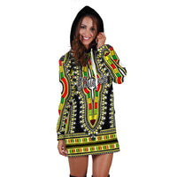 Ethiopia Hoodie Dress Dashiki Black Style LT6 - Wonder Print Shop