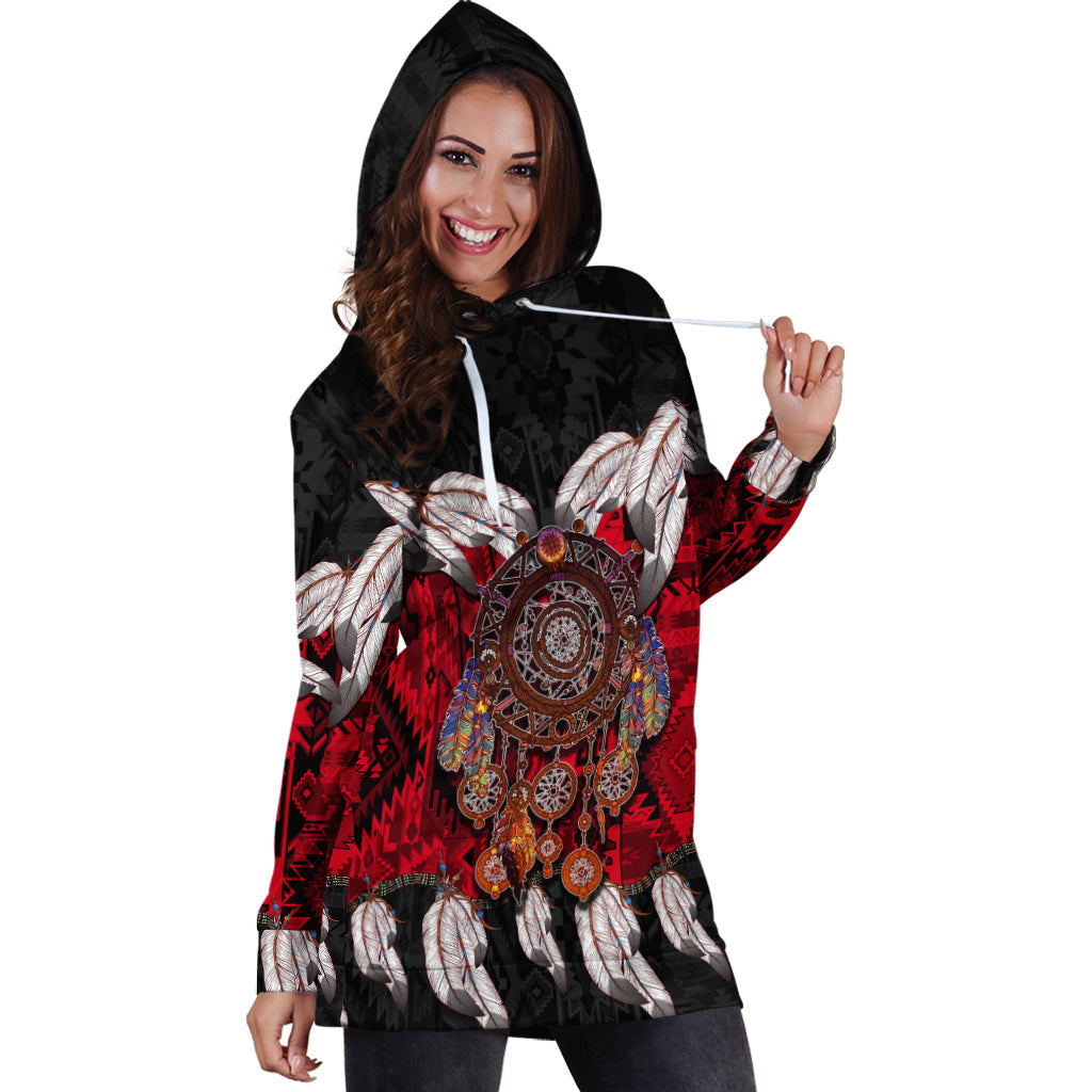 Native American Hoodie Dress Native Dreamcatcher LT6 - Wonder Print Shop